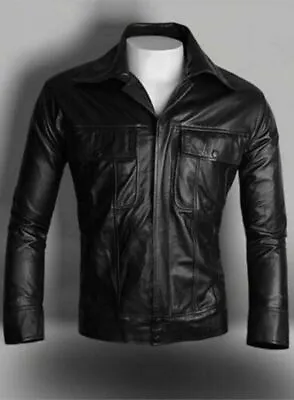 Buy Rock N Roll Elvis Presley Black Real Leather Jacket For Men • 24£