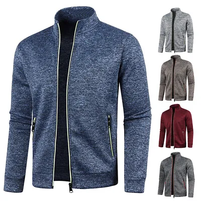 Buy Mens Knitted Zip Up Sweater Cardigan Jumper Tops Sweatshirt Jacket Coat Outwear# • 17.10£