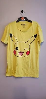 Buy Yellow Pikachu Adult T-shirt Bioworld Size M • 0.99£