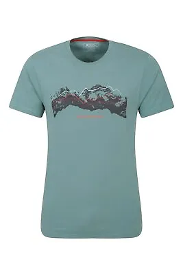 Buy Mountain Warehouse Mens Tech Mountains T-Shirt UV Protection 100% Cotton Tee • 16.99£