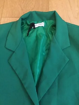 Buy Eight Paris Jacket Emerald Green Lightweight 2 Buttons Pocket Flaps Med 12 J217 • 20£