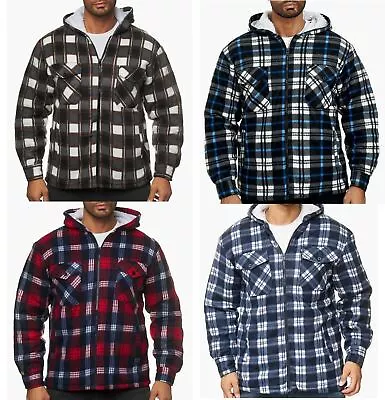 Buy Mens Padded Shirt Fur Lined Lumberjack Fleece Work Jacket Warm Thick Casual Tops • 12.99£