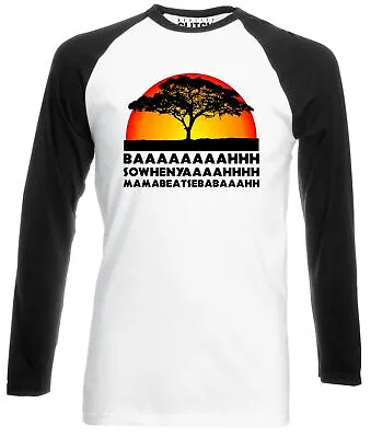 Buy Lion Chant Long Sleeve Baseball T-Shirt Funny Joke King Savannah Africa Big Cat • 15.99£