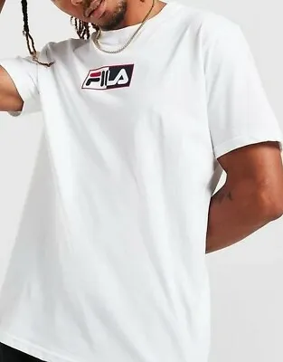 Buy Fila Joey Logo T-shirt Small Logo Branded Men's T-shirt In White / Bnwt / • 10.99£