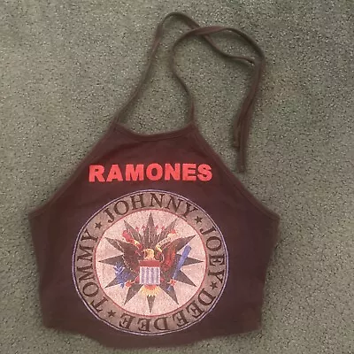 Buy Ramones Bravado Band Tee Vintage Repro Faded Cropped Tie Back Small~6C • 7.89£