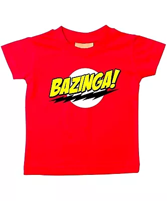 Buy Baby Bazinga T Shirt Nerd Big Bang Theoryt Shirt Sheldon Sizes 0-6mths To 2-3yrs • 7.99£