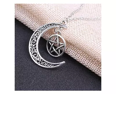 Buy Fashion Jewelry Supernatural Moon Pentagram Necklace Witch Pentagram Amulet B • 12.64£