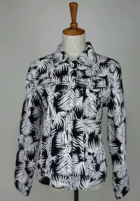 Buy Women's DG2 By Dianne Gilman 2% Stretch Jean Jacket Size S (4/6) Black White • 12.04£