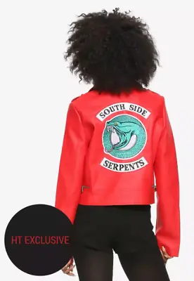 Buy Riverdale Cheryl Southside Serpents Faux Leather Red Girls Jacket Hot Topic LC • 75.77£