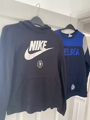 Buy Bundle 2 Boys Chelsea FC Sweatshirt And Nike Hoodie Age 12-13 • 6£