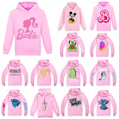 Buy Kid Girls Boys Pink Hoodie Sweatshirt Long Sleeve Hooded T-Shirt Tops Pullover  • 18.91£