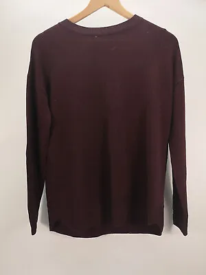 Buy H M Conscious Jumper Burgundy  Neck Drop Shoulder Sweater S • 9.99£