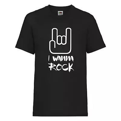 Buy Kids/Babies Cool Rock Music T-Shirt - I Wanna Rock - Rocker, Birthday Gift • 11.99£