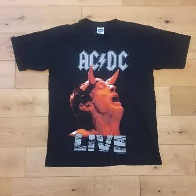 Buy Vintage ACDC Stiff Upper Lip Live Tour / Back Print T-Shirt Size Medium - CYGNUS • 74.95£
