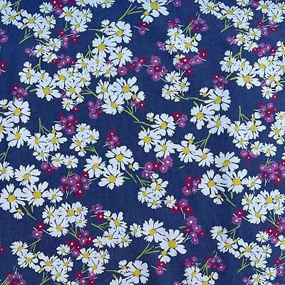 Buy Printed Denim Chambray 100% Cotton Fabric Dressmaking Material Floral Animals • 5.95£