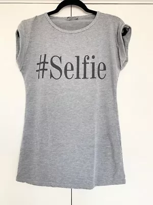 Buy Grey Selfie / #Selfie T Shirt - TK Maxx - Size S • 2.99£