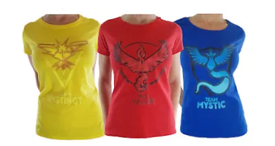 Buy Pokemon T-Shirt, Pokemon Go Team Mystic Valor Instinct Ladies Girls Fit • 12.99£