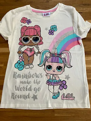 Buy Girls L.O.L. LOL Surprise T-Shirt Glitter Rainbow Top Ex Matalan Age 10 Years • 3.95£
