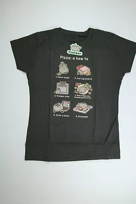 Buy Women’s Pusheen Dark Gray Pizza Cat T-Shirt Large L NEW! NWT • 14.17£