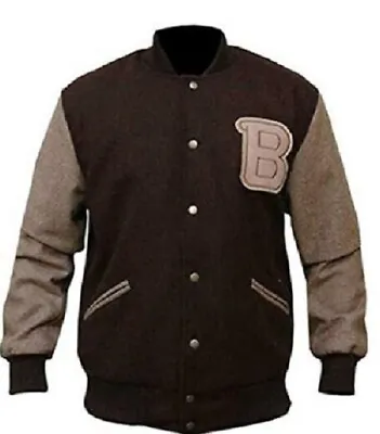 Buy B Logo Miami Fashion Biker Classic Men Hotline Varsity Wool Bomber Real Jacket • 59.03£