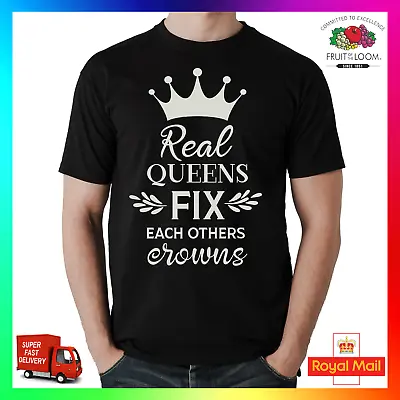 Buy Real Queens Fix Each Others Crowns T-Shirt TShirt Funny Ladies Women Rights • 14.99£