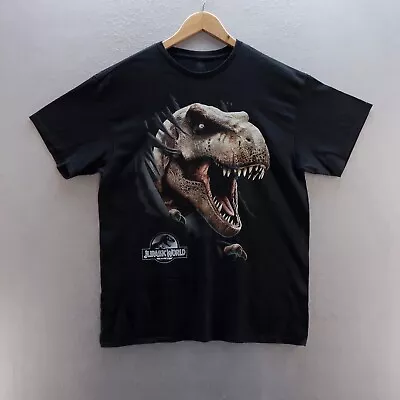 Buy Jurassic World T Shirt Large Black T Rex Graphic Print Logo Short Sleeve Cotton* • 8.09£