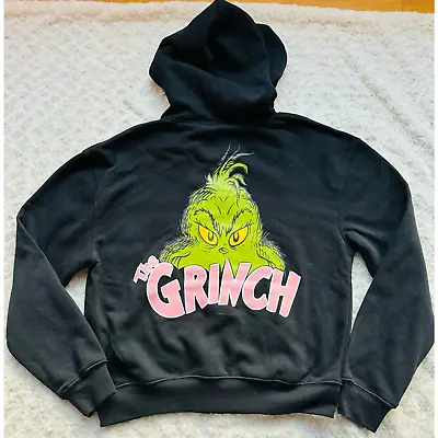 Buy Dr. Suess The Grinch & Max Womens Full Zip Black Hoodie Sweatshirt NEW Sz Small • 38.61£