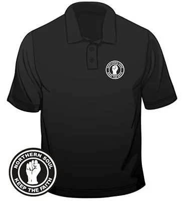 Buy Northern Soul Mens Polo Badge Keep The Faith Regular Fit Cotton T-Shirt  • 13.99£