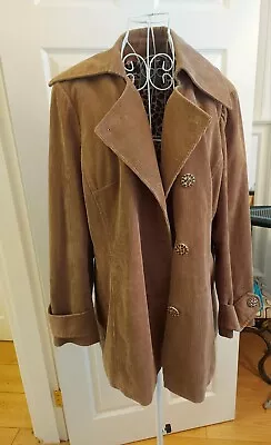 Buy Ladies PER UNA Size 18 Brown Cordrouy Style Lined Button Coat Superb Clean Item • 7£