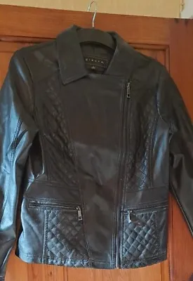 Buy NEW Ladies Black Faux Leather Jacket (Giacca - Medium) • 22.50£