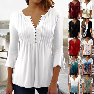 Buy Plus Size 6-20 Women 3/4 Sleeve Summer T-shirt Tunic Swing Tops Ladies Tee Shirt • 11.69£