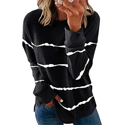 Buy Womens Casual Long Sleeve T-Shirt Blouse Ladies Tunic Loose Tops Plus Size 8- 22 • 10.99£