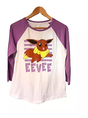 Buy Mighty Fine Pokémon Eevee Raglan Shirt Women XL • 14.17£