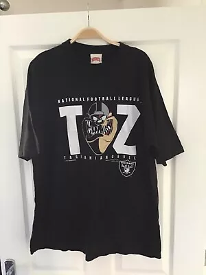 Buy Vintage Tasmanian Devil Tas Nutmeg 1997 Raiders NFL Graphic T-shirt Size XL • 29.99£