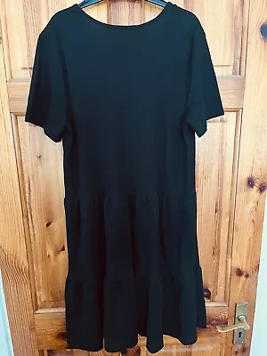 Buy Black Pleaded T Shirt Dress Size 6/8  • 4£