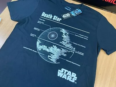 Buy Genuine Black Star Wars Mens Death Star T-shirt Medium 36  Chest New • 8.99£
