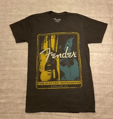 Buy Official Fender Guitar Graphic T Shirt Small Dark Grey • 9£