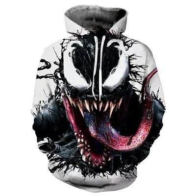 Buy Venom Hoodie 3D Print Sweatshirt Hooded Pullover Coat Men Casual Jacket Sweater. • 30.12£