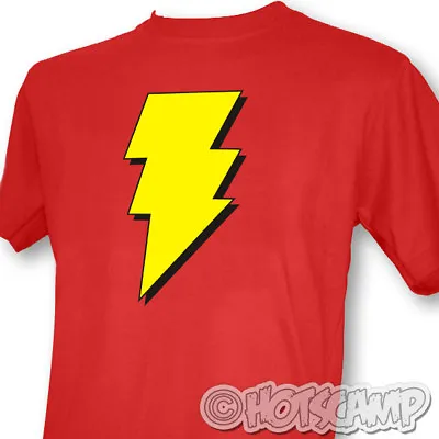 Buy Captain Marvel Shazam Mens Red T-Shirt Geek Chic Retro • 13.99£