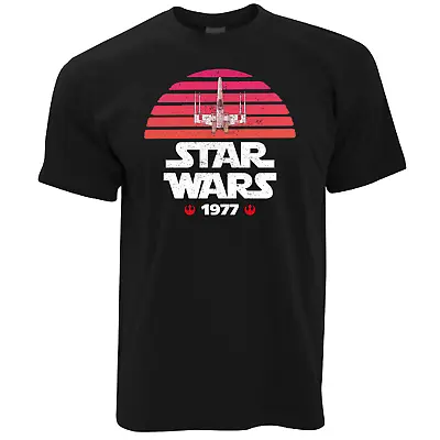 Buy Star Wars Unofficial - 1977 Retro X-wing, Sunset T-Shirt Design, Rebel Alliance • 14.50£