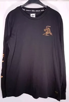 Buy Black Adidas Originals Tiger Print Skateboarding Long Sleeve Tee T-shirt Large  • 20.99£