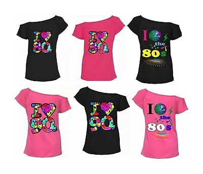 Buy Fancy Dress I Love The 90s 80s Women's T-Shirt Globe Hen Party Neon Festival Top • 8.85£