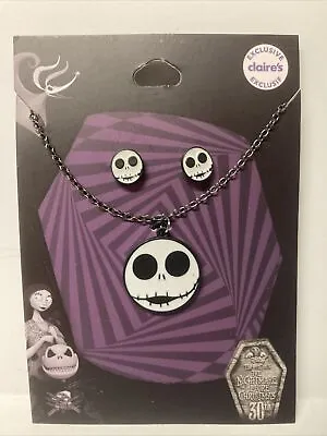 Buy NEW Claire’s Exclusive 30 Year Jack Skellington Necklace & Earring Jewelry Set • 15.11£