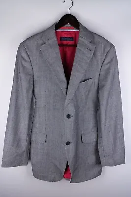 Buy Tommy Hilfiger Men Blazer Jacket Casual Grey Check 100% Virgin Wool Size 52 • 47.94£
