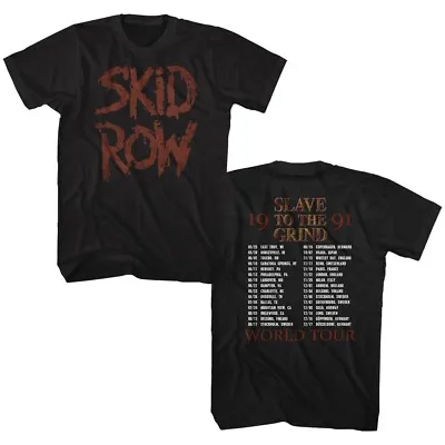Buy Skid Row Slave To The Grind 91 World Tour Dates Men's T Metal Band Music Merch • 48.90£