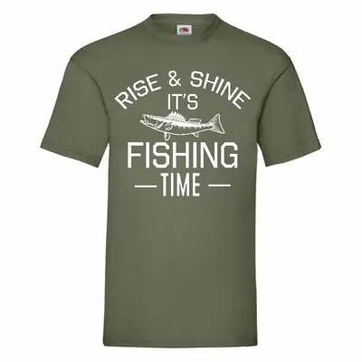 Buy Rise & Shine It's Fishing Time Fishing T-Shirt Small-2XL • 10.79£