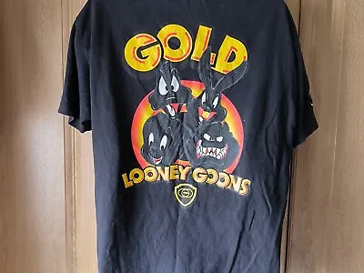 Buy Looney Goons Looney Tunes Mens L T Shirt Black All Over Back Print • 7.99£