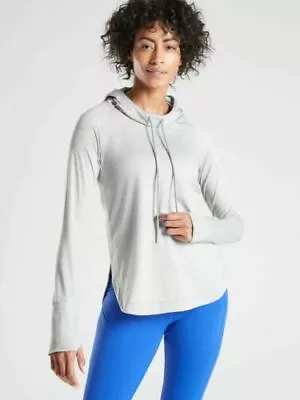 Buy Athleta Uptempo Hoodie Sweatshirt CYA Workout | Norwegian Grey MT  #382882 NWT • 30.71£