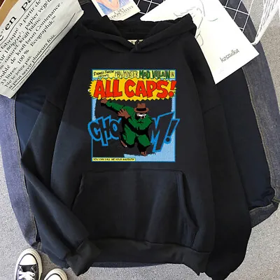 Buy Rapper MF Doom All Caps Print Unisex Casual Hip Hop Trendy Hoodie Sweatshirt New • 25.07£