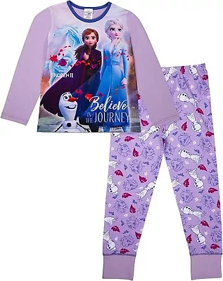Buy Disney - Girls Frozen Pyjamas With Anna Elsa And Olaf - Purple - Size: 3-4 Years • 9.99£